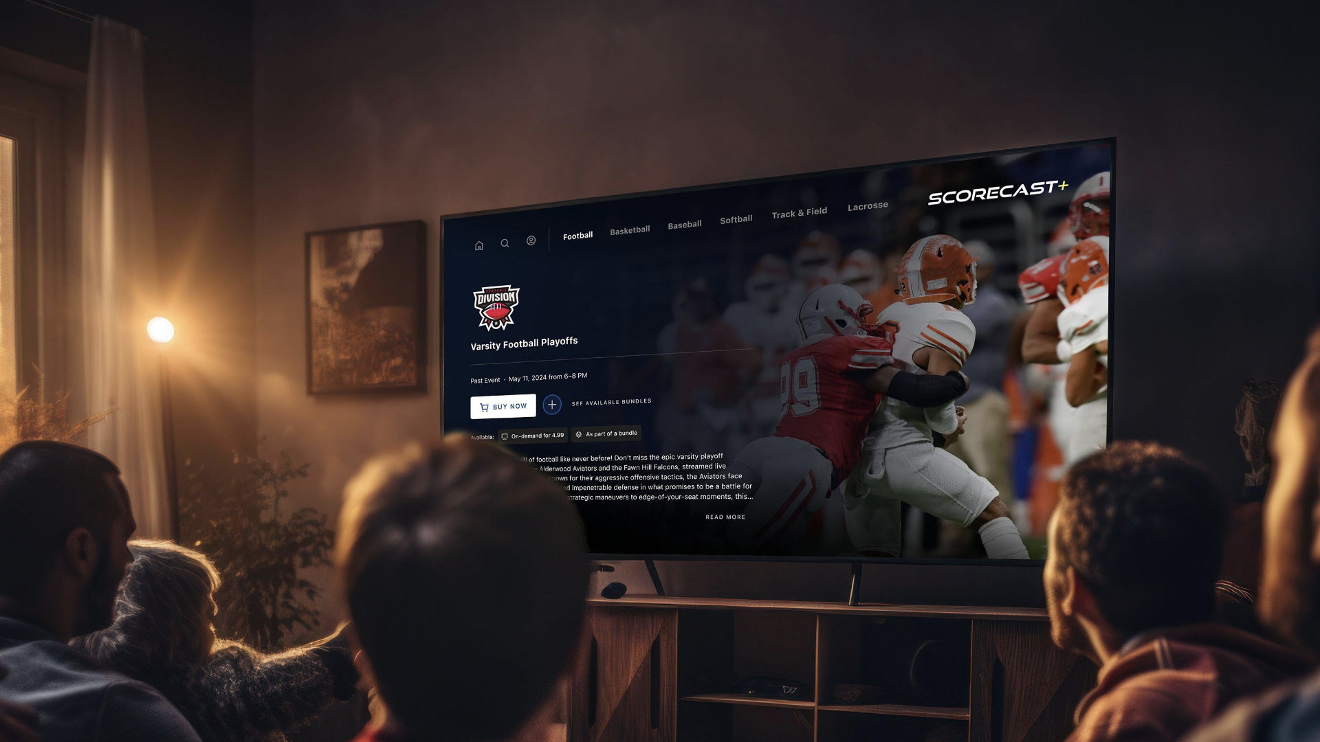 People watching sports OTT App on TV