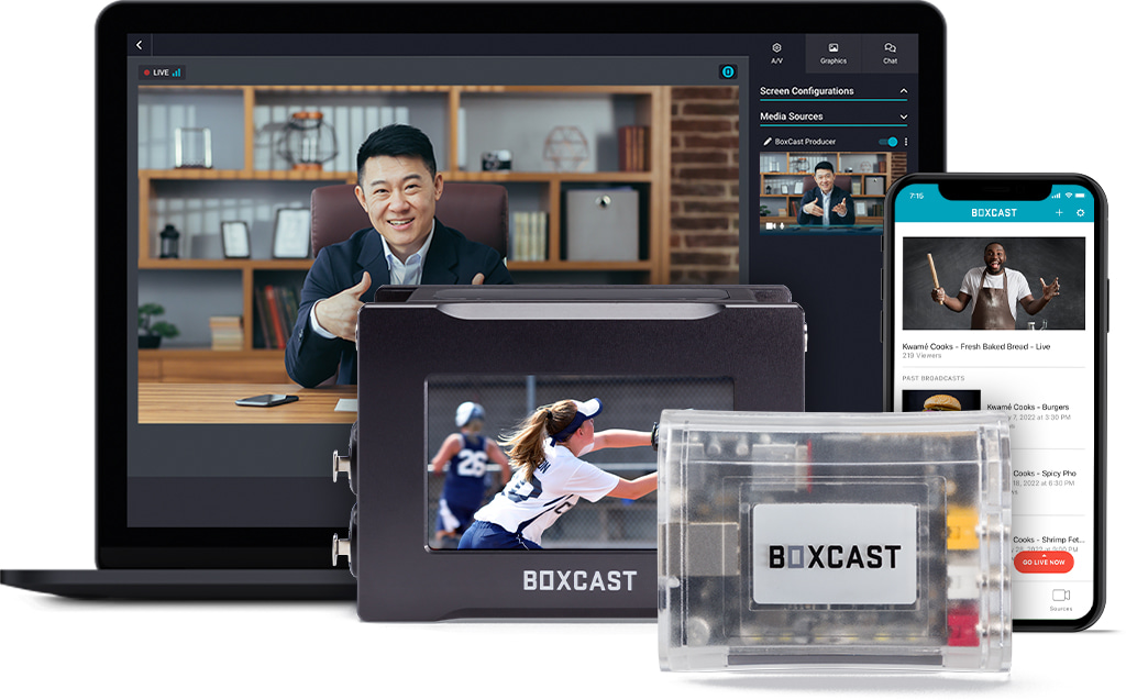 Producer, BoxCaster Pro, BoxCaster, and Broadcaster App