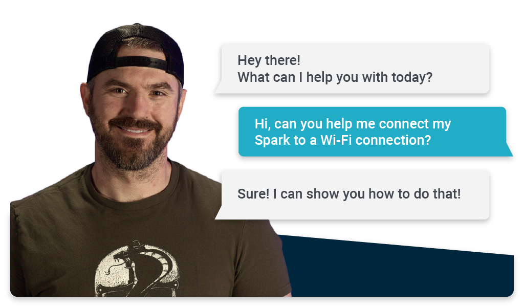 Customer support agent chatting with a customer