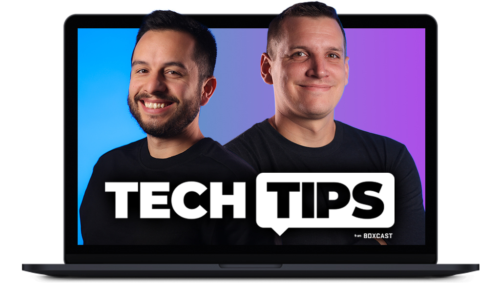 Tech Tips from BoxCast on a laptop