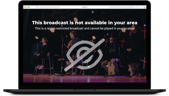Laptop showing a geo-blocked live stream