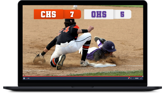 Tablet showing sports stream and scoreboard overlay feature