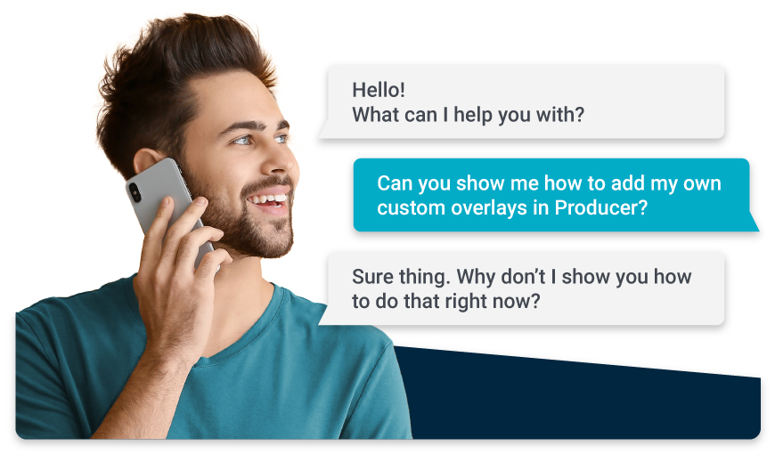 Customer support talking on the phone