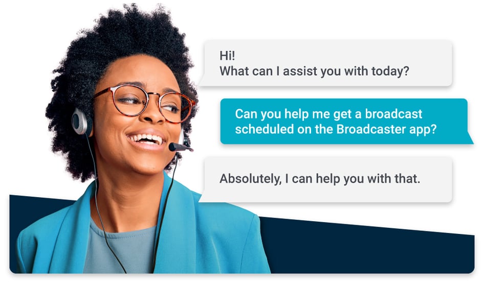 Customer support talking on the phone