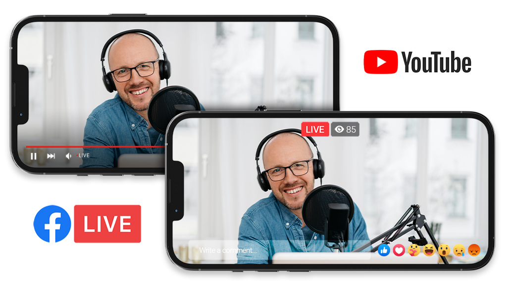 Live stream simulcasting to Facebook and YouTube