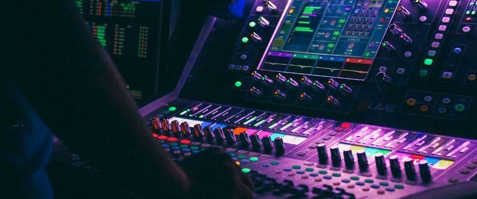 Image of audio mixing board