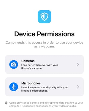 Device permissions screenshot