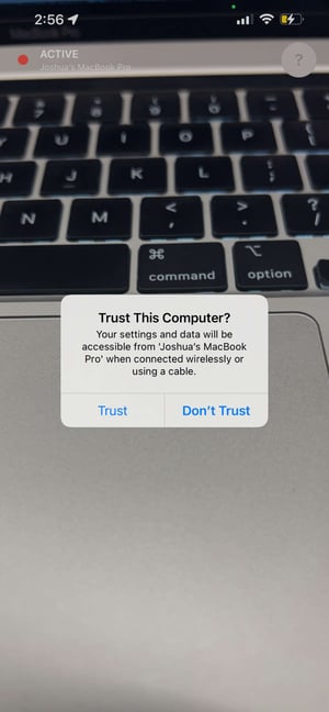 iPhone trust computer screenshot