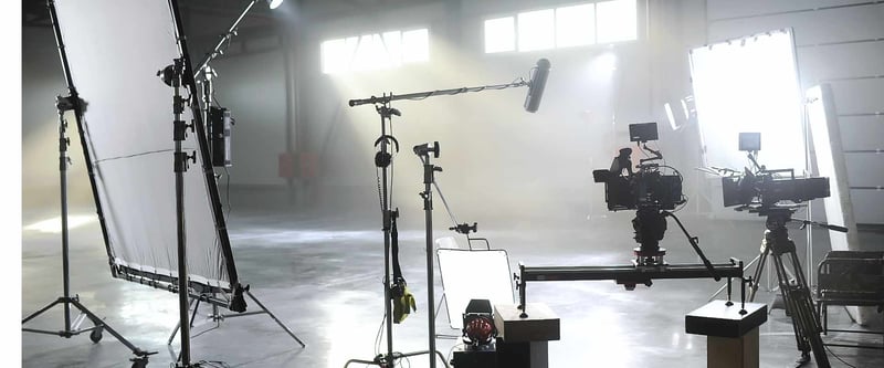 Live stream video production equipment on a set