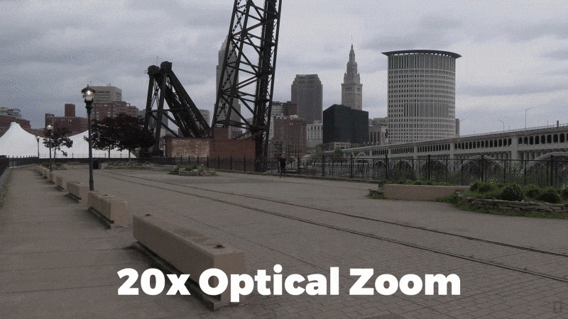 Gif showing an extreme wide shot to an extreme closeup zoom with the Canon Vixia HF G50