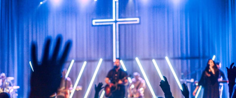 Band playing during a worship service on Easter Sunday