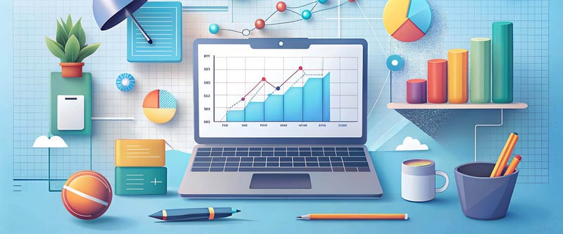 illustration of various charts and graphs representing website engagement