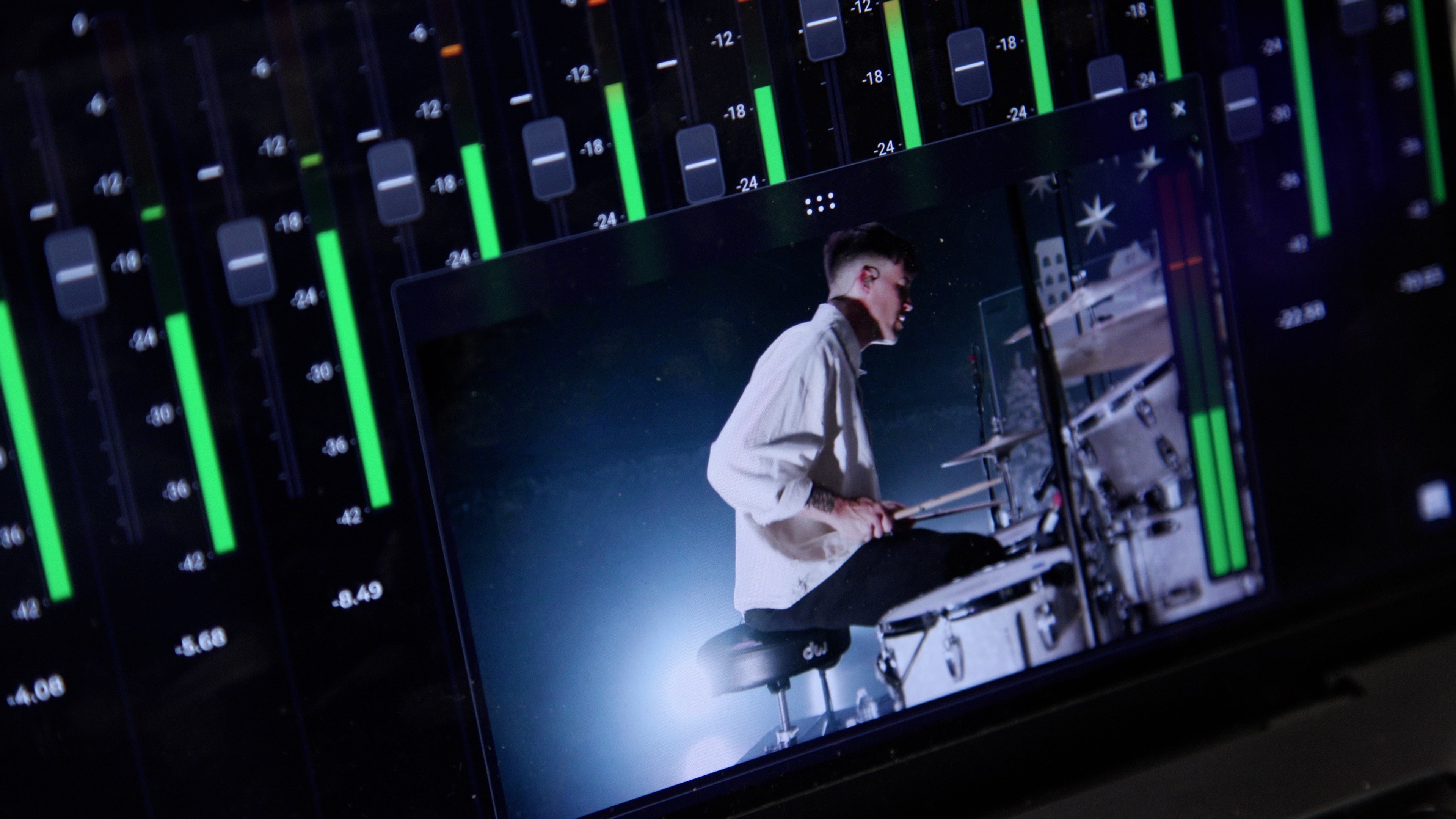 A Zoomed In View of RemoteMix's Video Preview for Audio Mixing