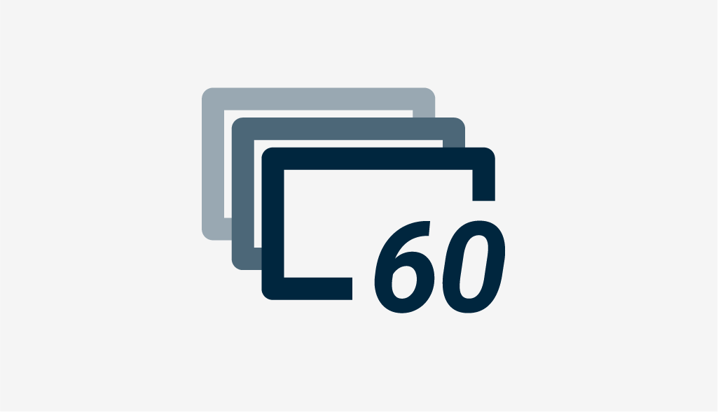 icon or illustration depicting 60 frames per second