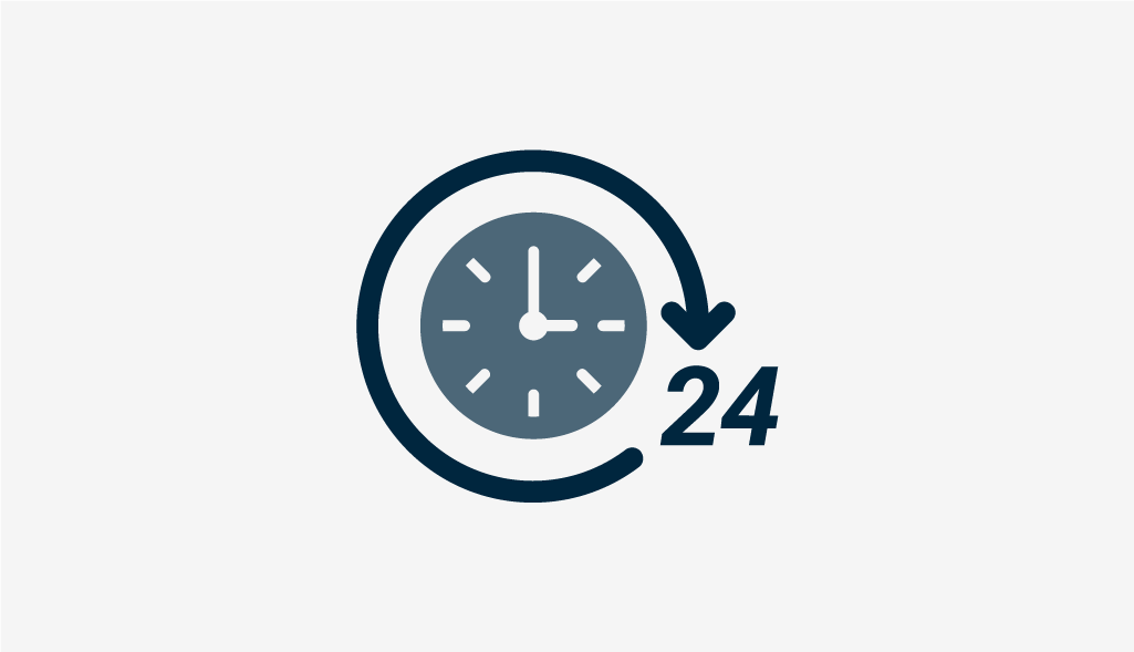 icon or illustration depicting 24 hour extended broadcast duration