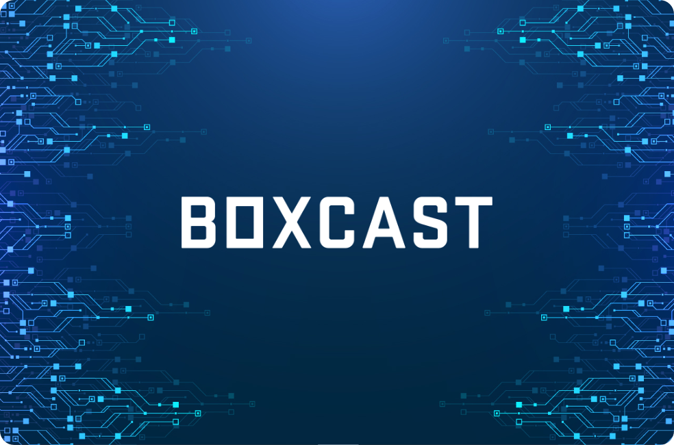 BoxCast logo and technology texture background