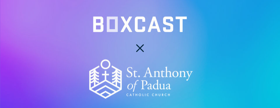BoxCast and St. Anthony of Padua logos and link to case study