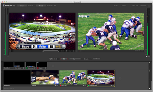 Wirecast UI on computer monitor