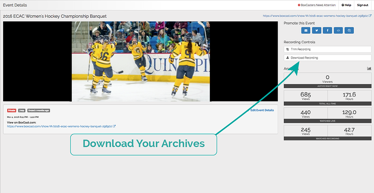 Download your archive straight from your dashboard