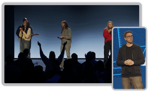 Screenshots from Mosaic Church's live streams