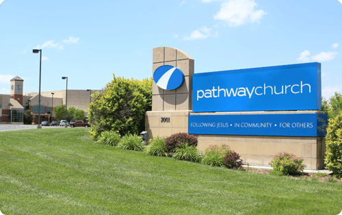 Pathway Church sign and building