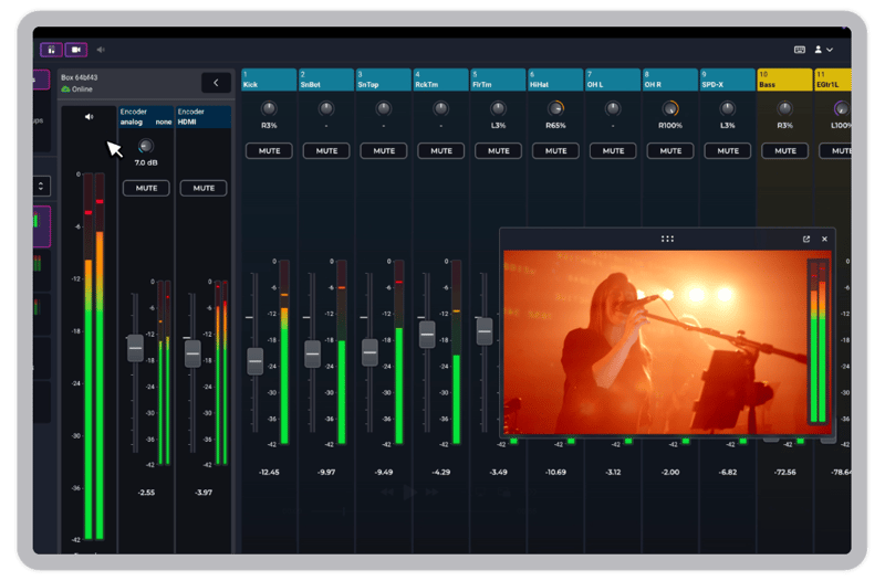 Video and audio preview in Mixing Station Web