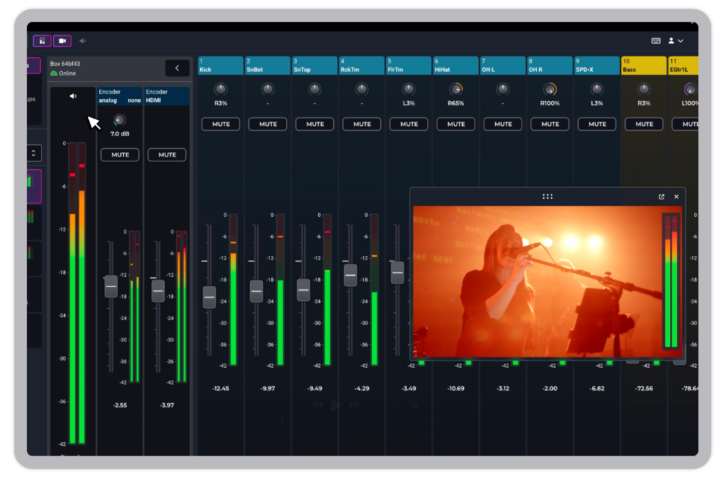 Video and audio preview in Mixing Station Web