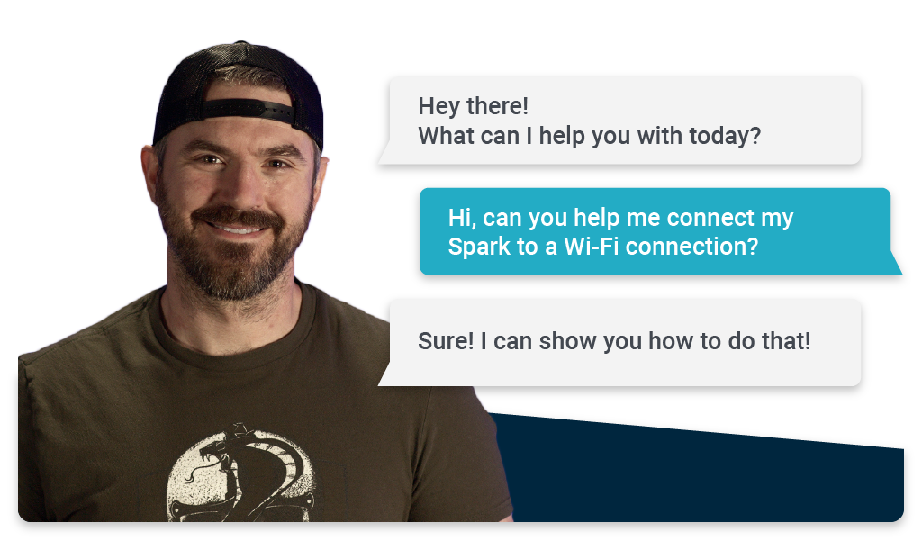 Customer support agent chatting with a customer