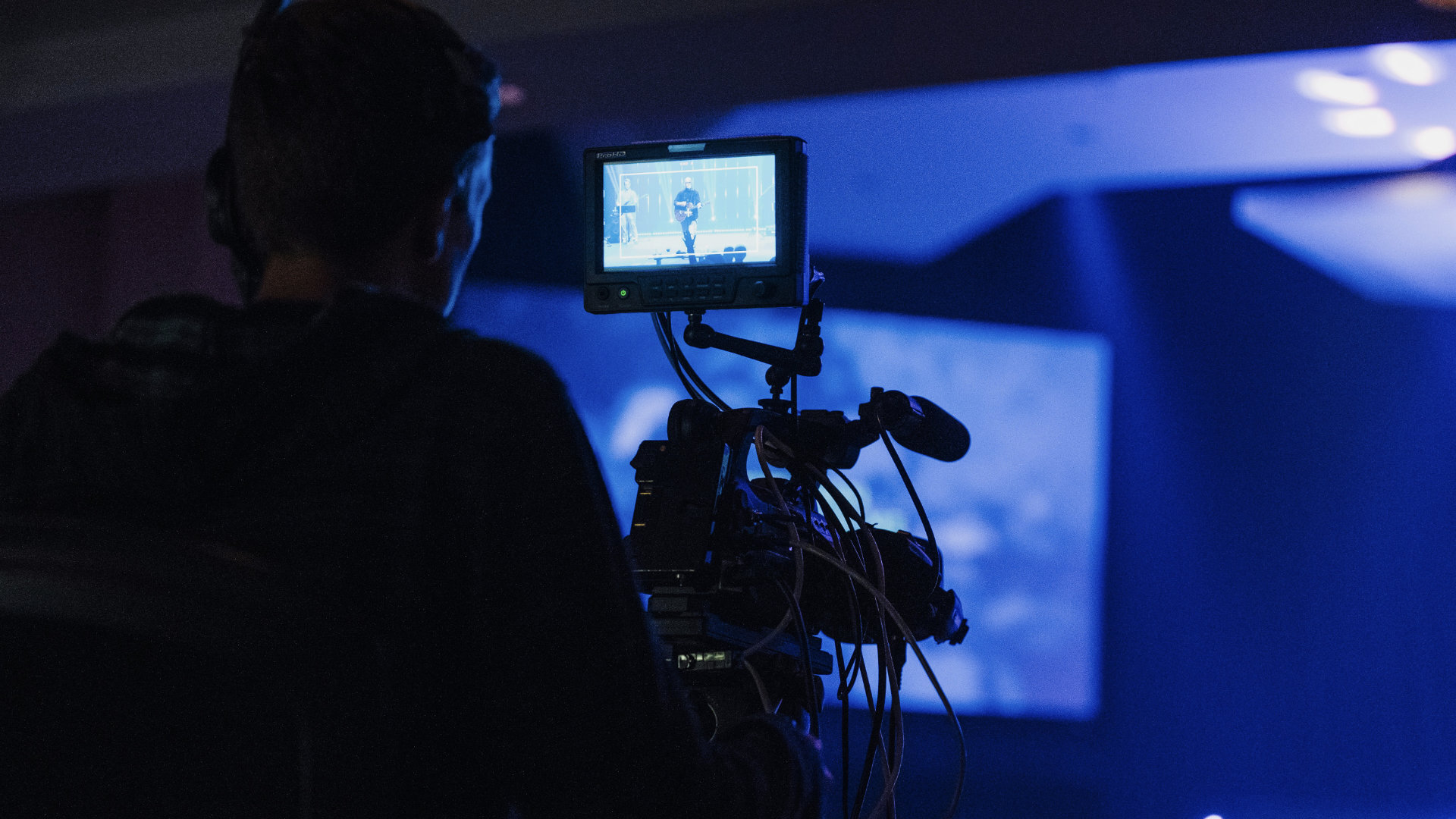 Person streaming a church service