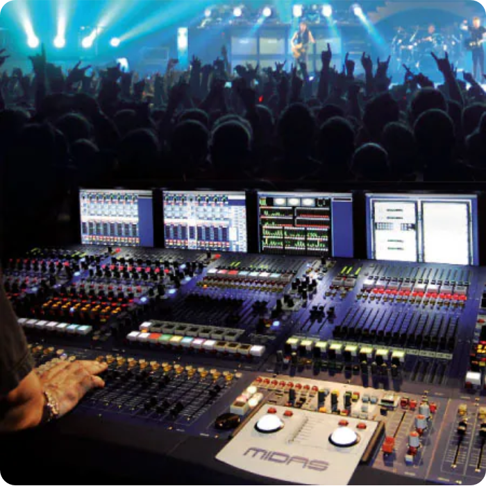 Image of an audio engineer at a concert