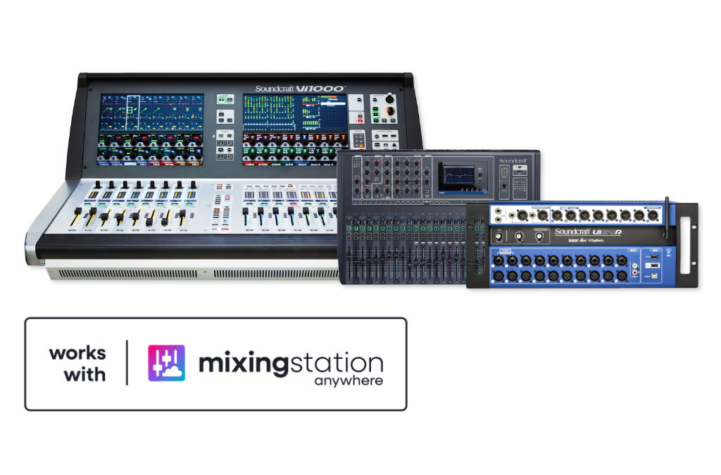 Soundcraft digital mixers and the Works with Mixing Station Anywhere badge