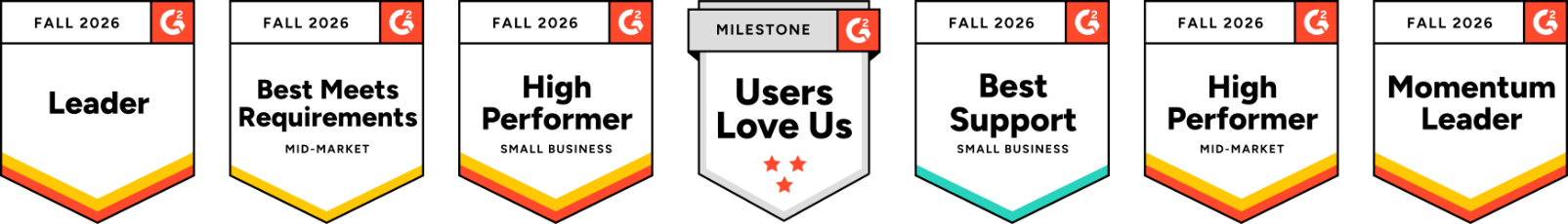 BoxCast's Fall 2026 G2 badges