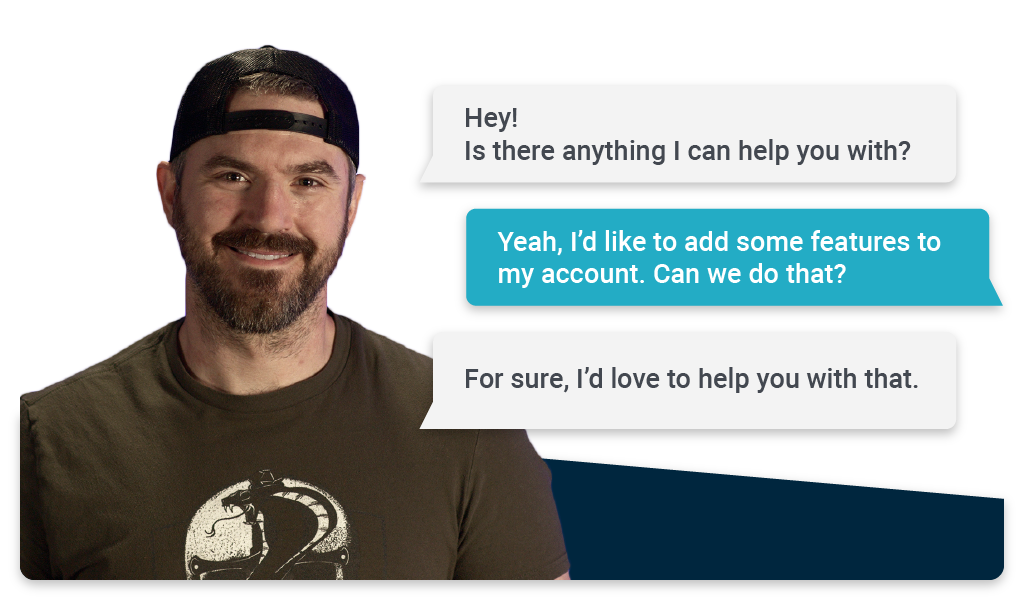 Customer support agent chatting with a customer