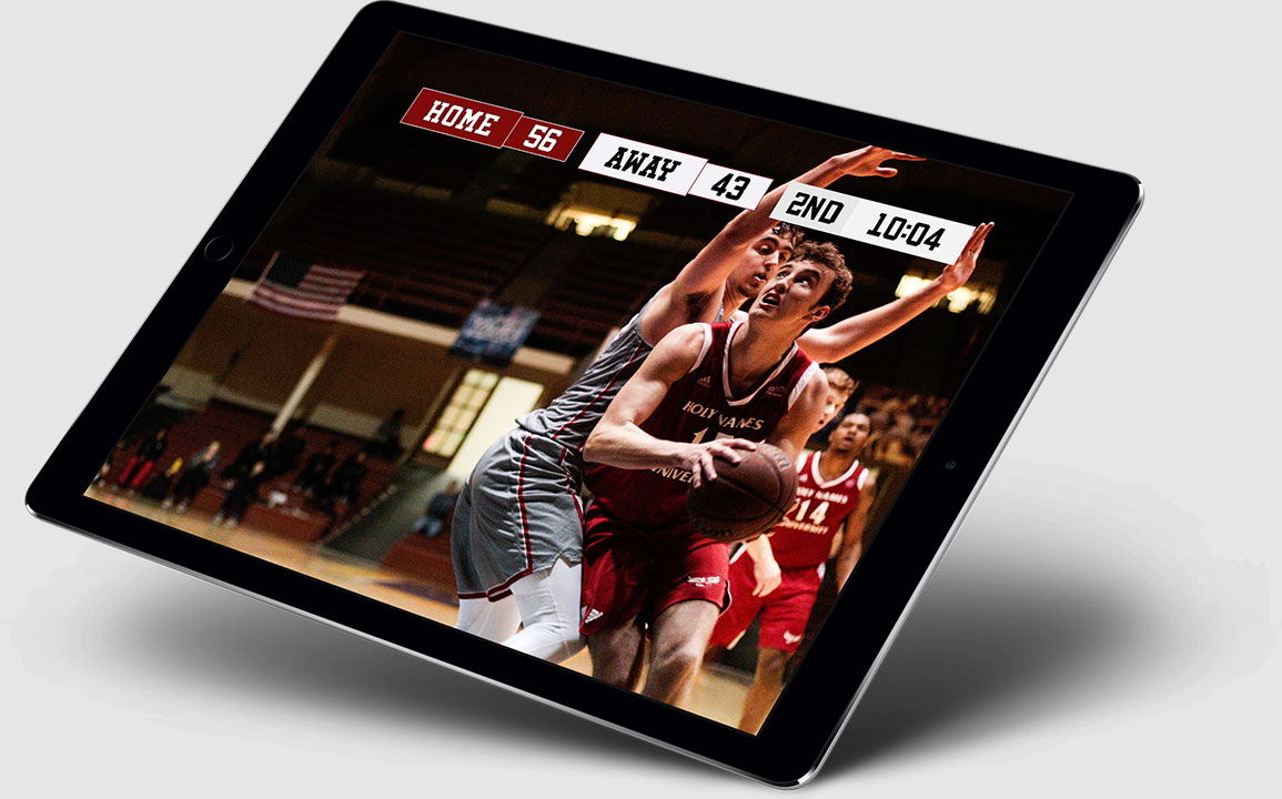 iPad with Basketball game playing using Score Bug